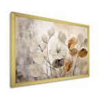 Designart Beige Botanical Impressions III Abstrakte Pflanzenmotive Gerahmter Leinwanddruck