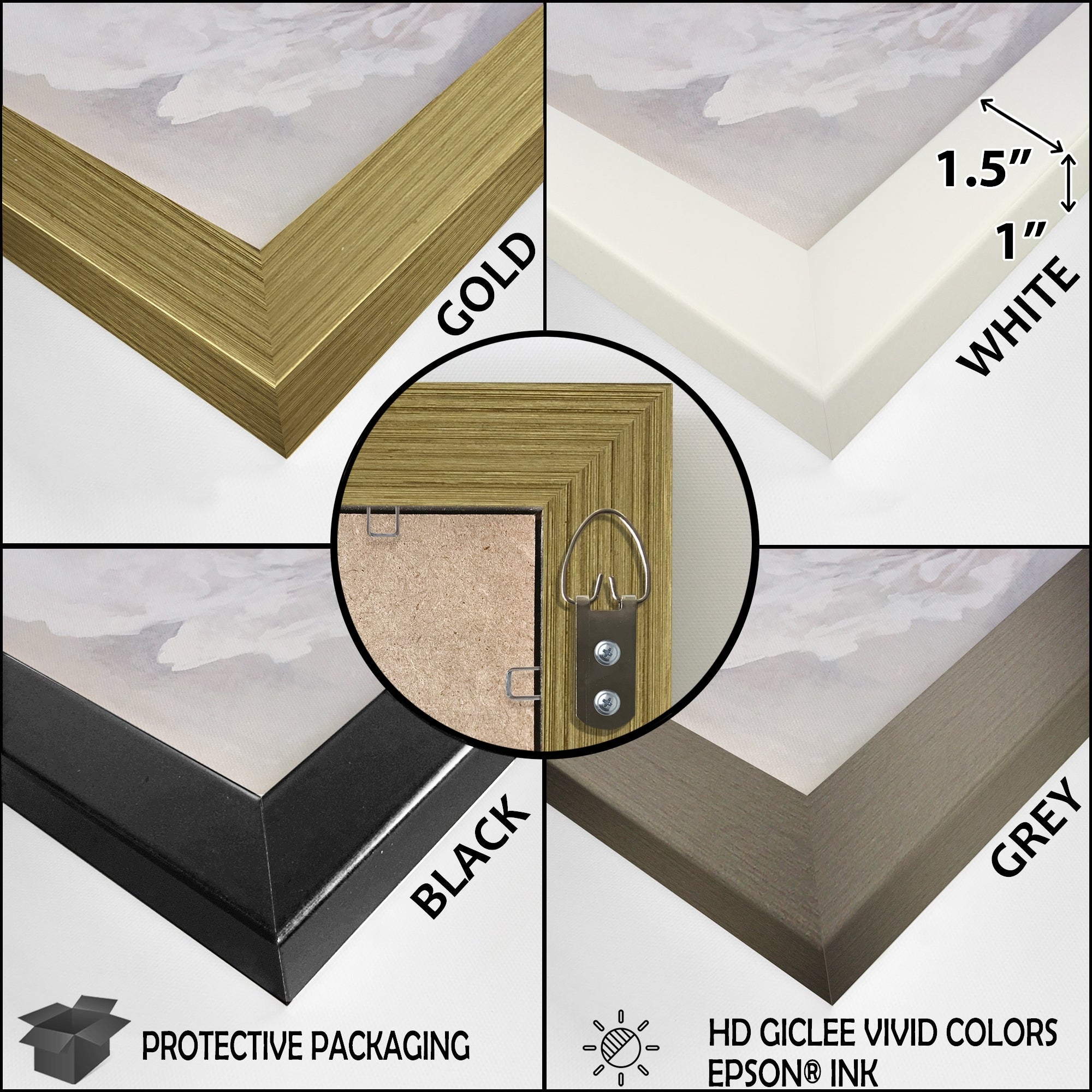 Designart Beige Botanical Impressions III Abstrakte Pflanzenmotive Gerahmter Leinwanddruck