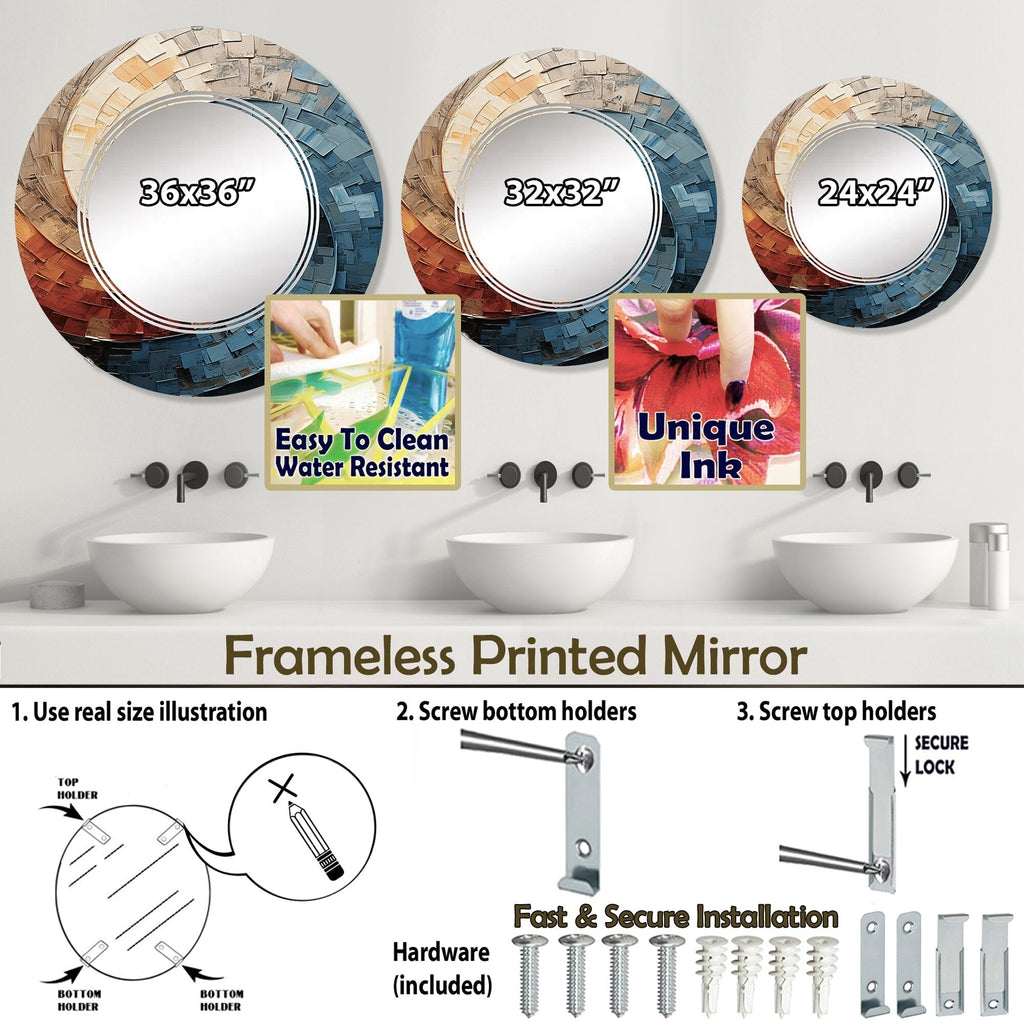 Designart Collage Spiral Abstrakt Moderner Wandspiegel