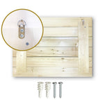 Designart Korallen-Türkis Kräftige Berglandschaft Moderner Druck auf natürlichem Kiefernholz