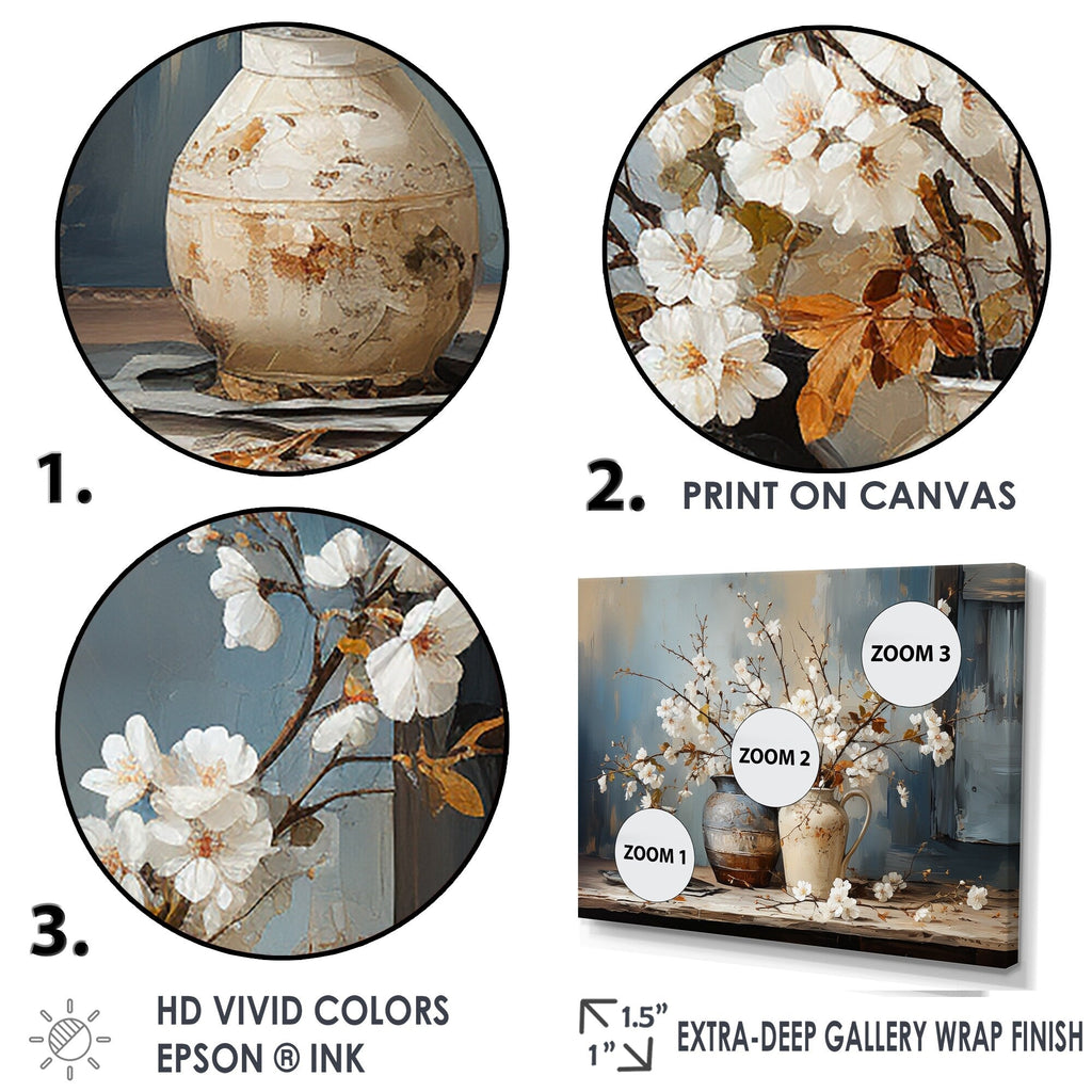 Designart Keramik- und Blumenstillleben I Baum Leinwandbild