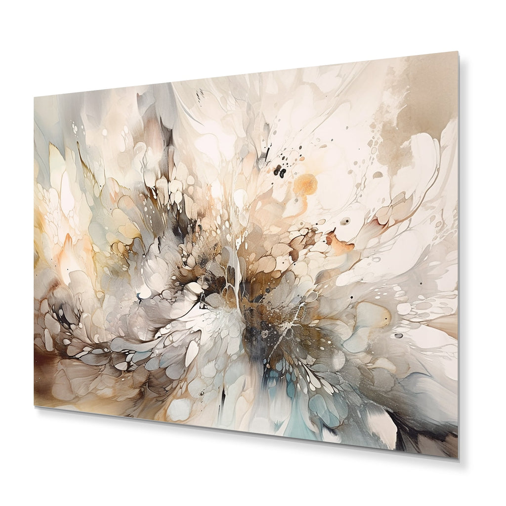 Designart Weiße und graue geometrische Tiefen | Moderne geometrische Metallwandkunst