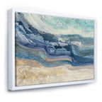 Designart Coast Blue Sea Waves Aquarell Modern Farmhouse Gerahmte Leinwand