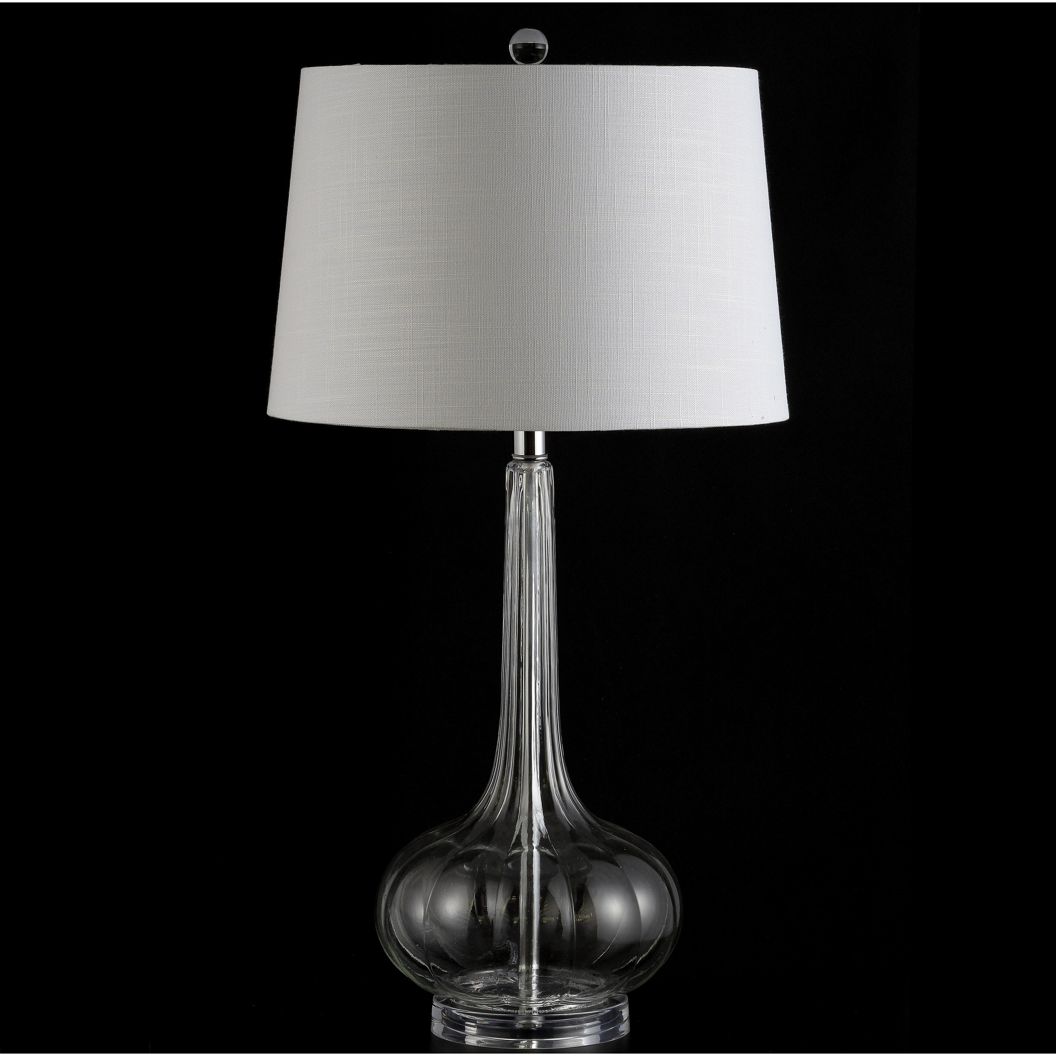 Diamante 28,5 Glas-Tischleuchte in Tropfenform mit LED-Beleuchtung, Rosa (2er-Set) von JONATHAN Y