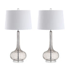 Diamante 28,5 Glas-Tischleuchte in Tropfenform mit LED-Beleuchtung, Rosa (2er-Set) von JONATHAN Y