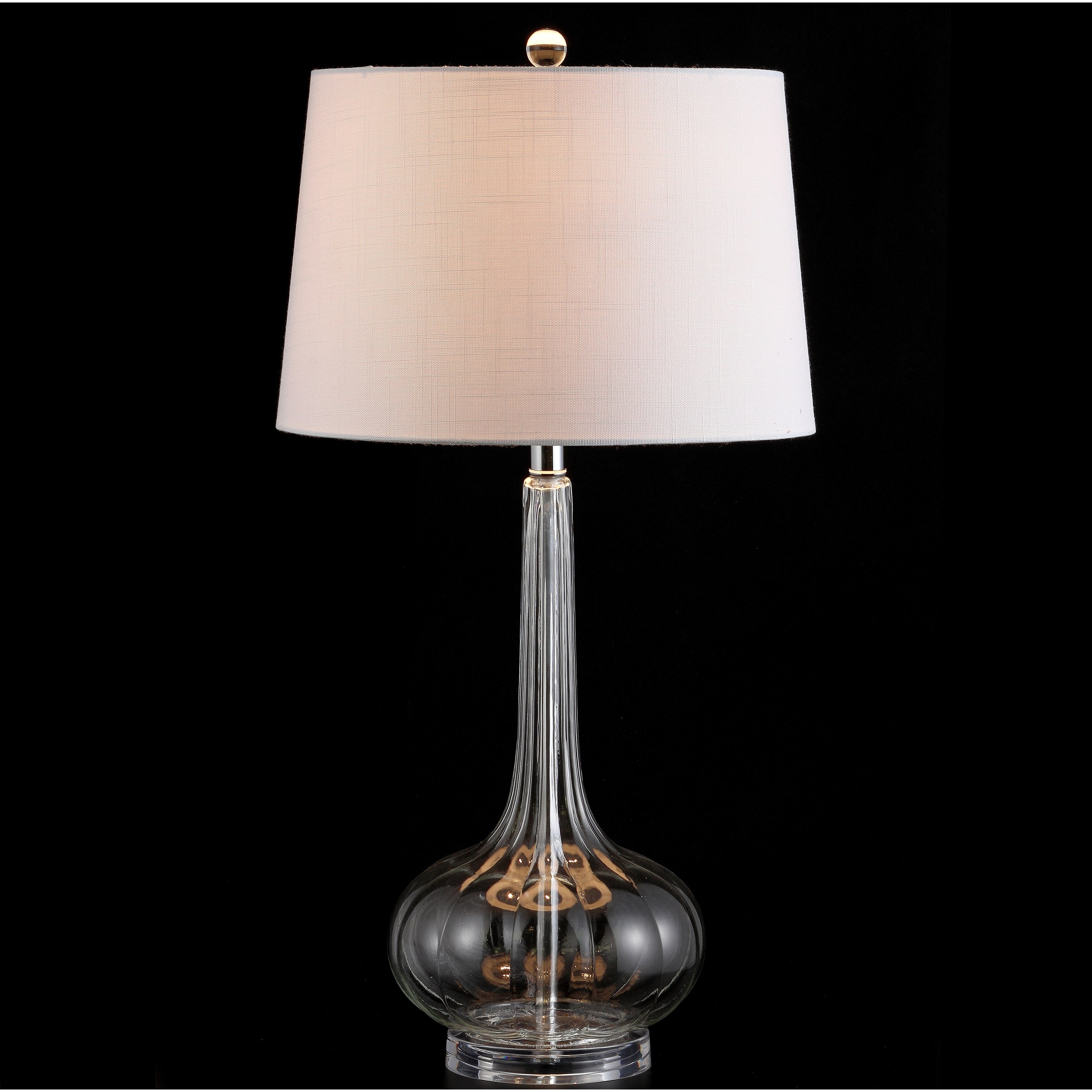 Diamante 28,5 Glas-Tischleuchte in Tropfenform mit LED-Beleuchtung, Rosa (2er-Set) von JONATHAN Y