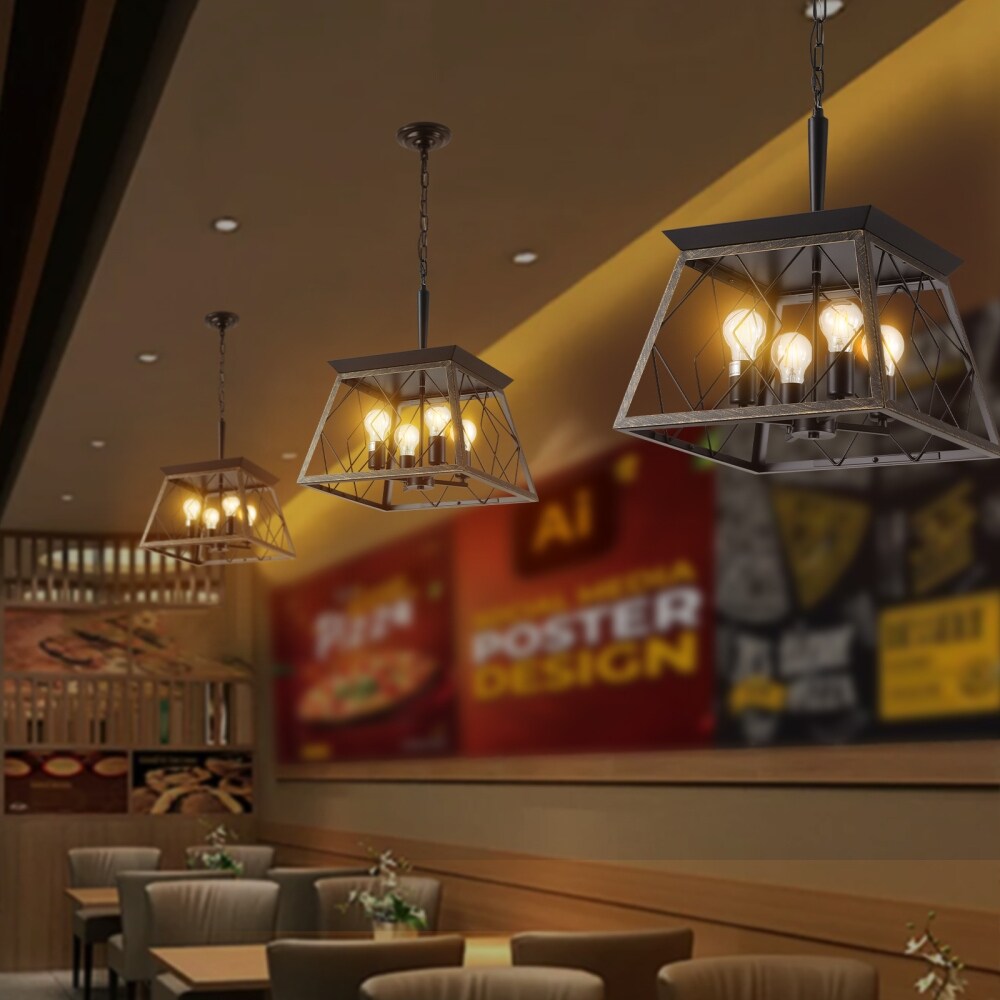 Dimmbarer 4-flammiger Kronleuchter im Landhausstil für Esszimmer (ohne Leuchtmittel)