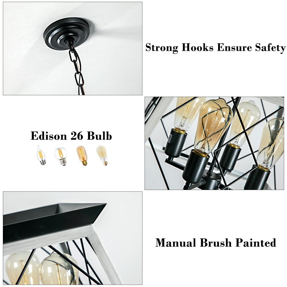 Dimmbarer 4-flammiger Kronleuchter im Landhausstil für Esszimmer (ohne Leuchtmittel)