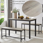 Essgruppe, Bartisch-Set aus Holz, Küchentisch mit 2 Bänken – 3-teilig