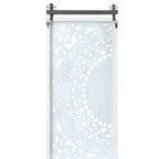 Wanddeko aus elfenbeinweißem Holz mit Blumenmuster und schwarzen Akzenten (2er-Set)