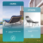 Doppel-Papasan-Sessel mit Kissen, wetterfestem PE-Rattan und Metallrahmen für den Innen- und Außenbereich