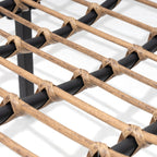 Doppel-Papasan-Sessel mit Kissen, wetterfestem PE-Rattan und Metallrahmen für den Innen- und Außenbereich