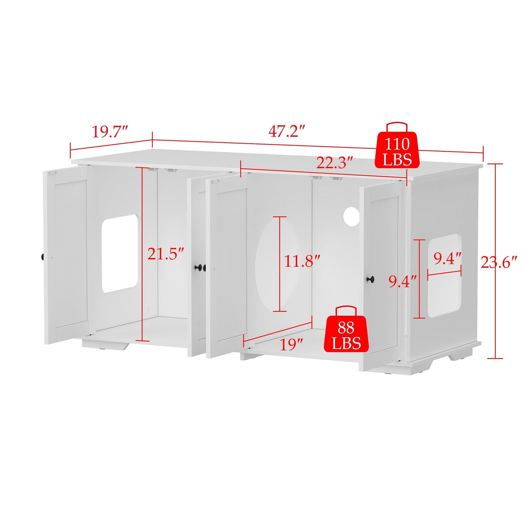 Doppelte Privatsphäre im Haustier-WC, Katzenklo-Versteckmöbel