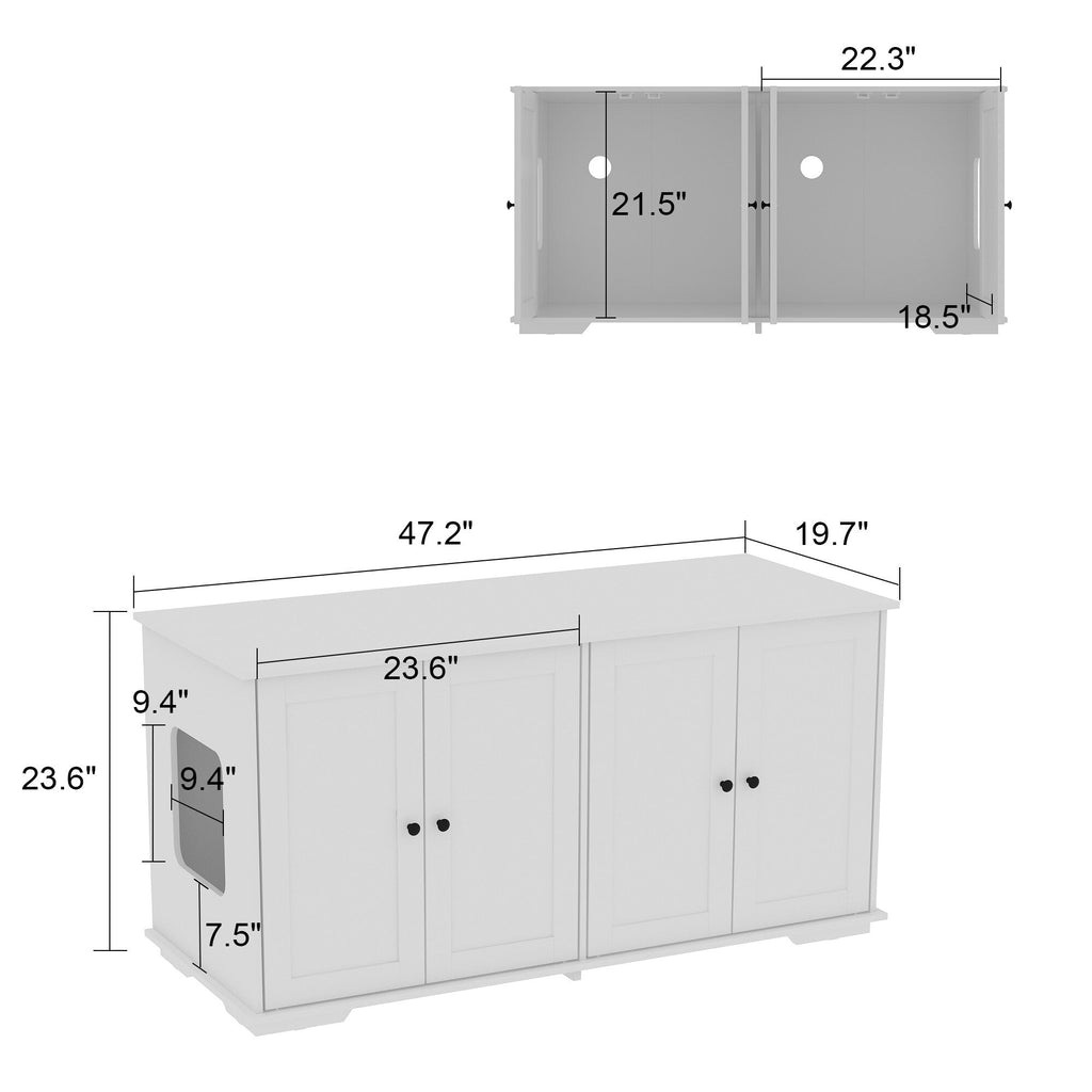 Doppelte Privatsphäre im Haustier-WC, Katzenklo-Versteckmöbel