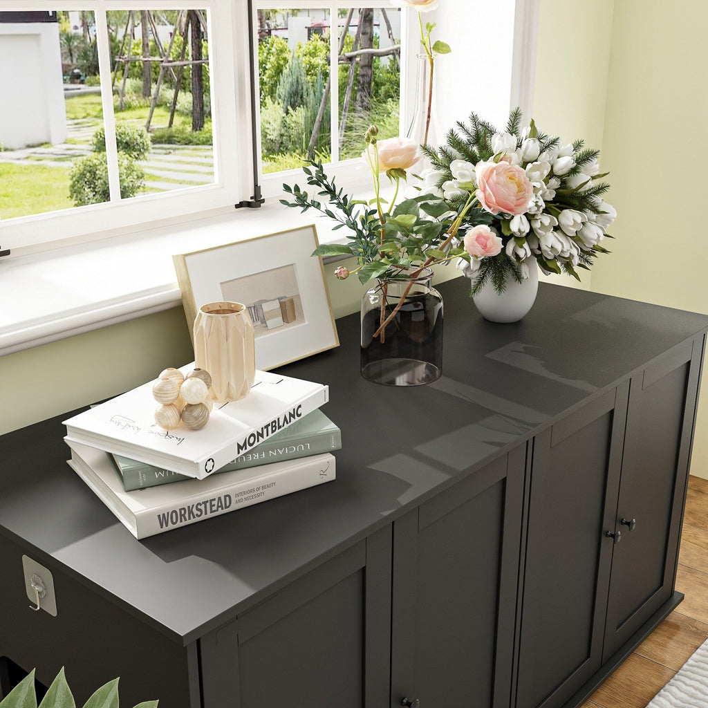 Doppelte Privatsphäre im Haustier-WC, Katzenklo-Versteckmöbel