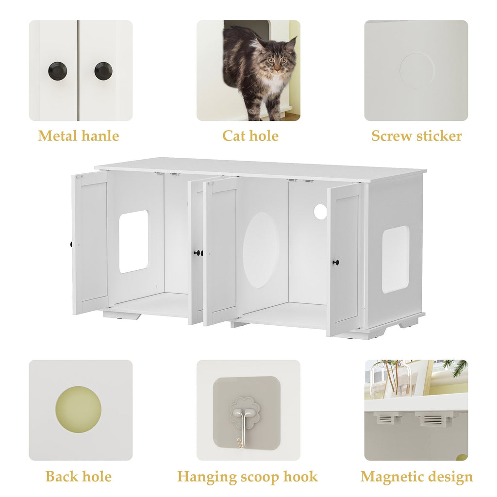 Doppelte Privatsphäre im Haustier-WC, Katzenklo-Versteckmöbel