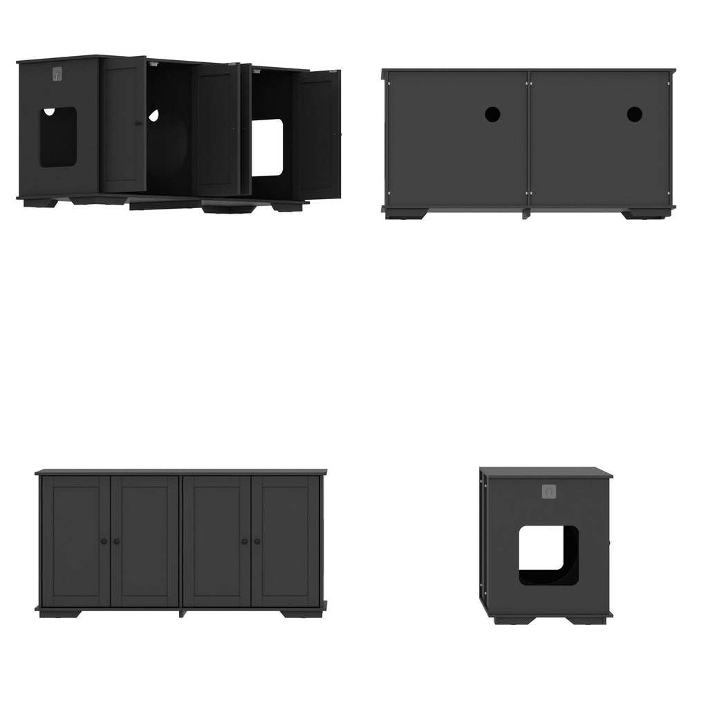 Doppelte Privatsphäre im Haustier-WC, Katzenklo-Versteckmöbel
