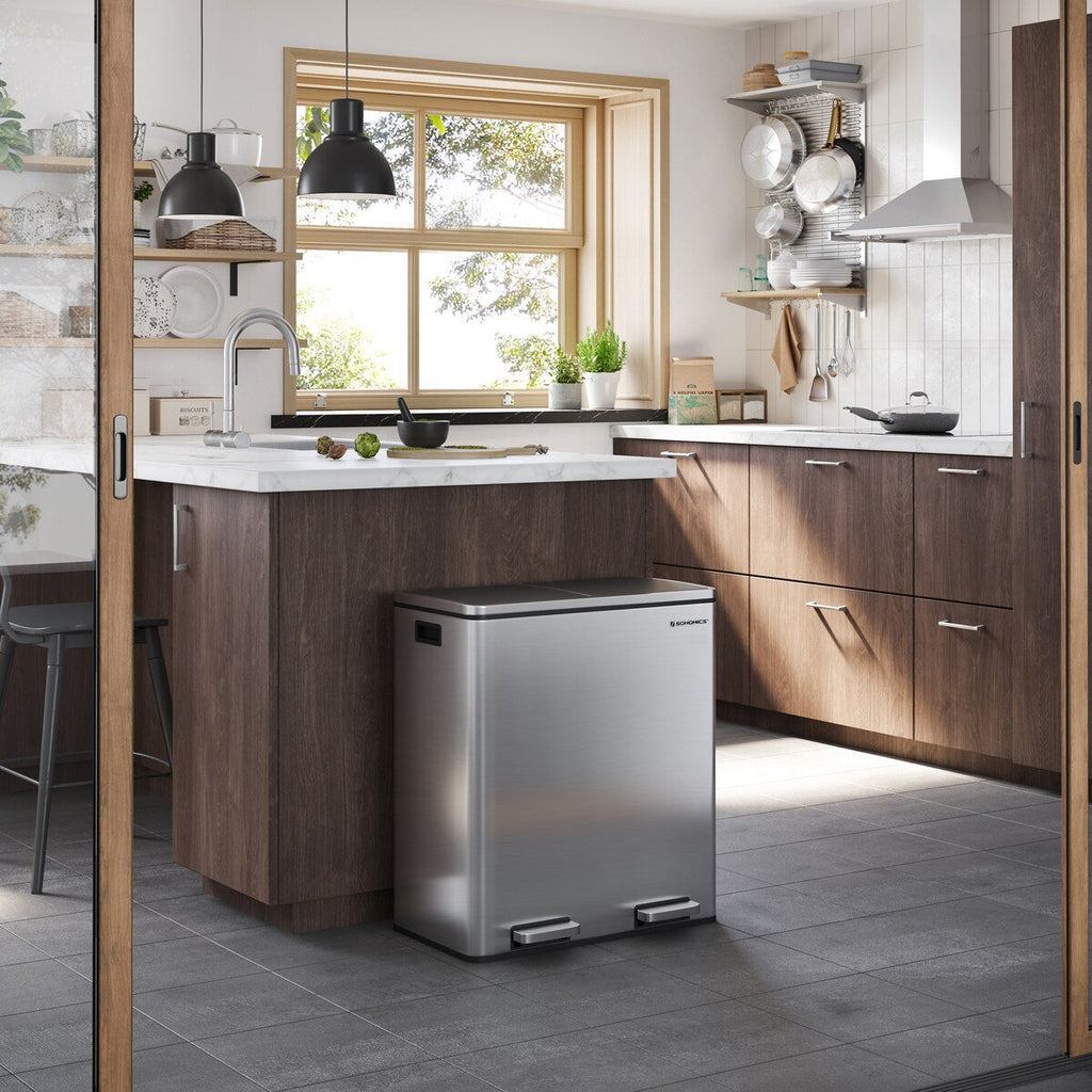 Doppelter Mülleimer, 2 x 8-Gallonen-Mülleimer