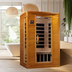 Dynamic Saunas Andora 2-Personen-Infrarotsauna mit niedrigem EMF-Wert, kanadisches Hemlockholz