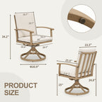 EGEIROS LIFE AluLux 9-teiliges Aluminium-Gartenmöbelset mit 2 drehbaren Esszimmerstühlen, 6 Esszimmerstühlen und waschbaren Kissen