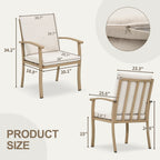 EGEIROS LIFE AluLux 9-teiliges Aluminium-Gartenmöbelset mit 2 drehbaren Esszimmerstühlen, 6 Esszimmerstühlen und waschbaren Kissen