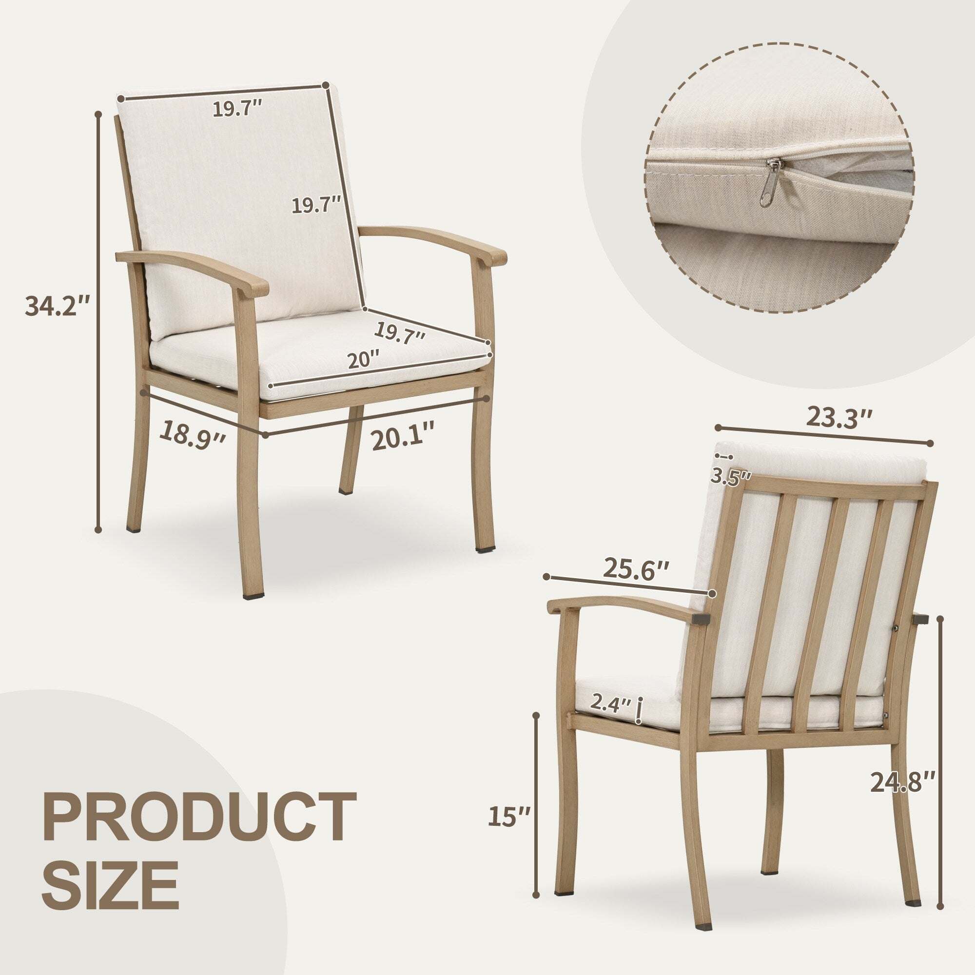 EGEIROS LIFE AluLux 9-teiliges Aluminium-Gartenmöbelset mit 2 drehbaren Esszimmerstühlen, 6 Esszimmerstühlen und waschbaren Kissen