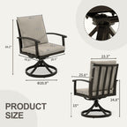 EGEIROS LIFE AluLux 9-teiliges Aluminium-Gartenmöbelset mit 2 drehbaren Esszimmerstühlen, 6 Esszimmerstühlen und waschbaren Kissen