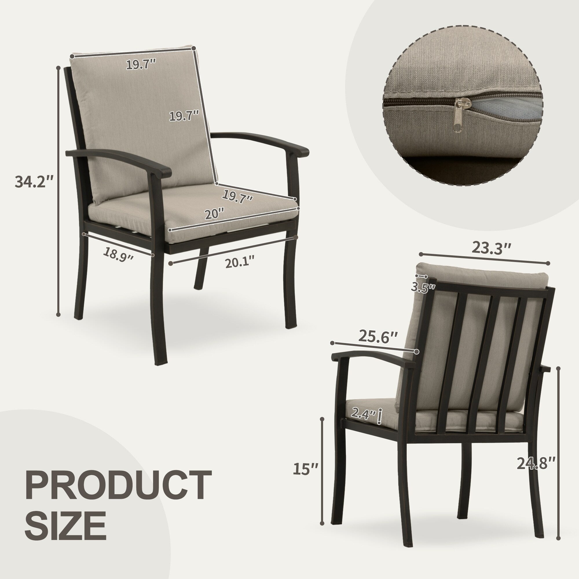 EGEIROS LIFE AluLux 9-teiliges Aluminium-Gartenmöbelset mit 2 drehbaren Esszimmerstühlen, 6 Esszimmerstühlen und waschbaren Kissen