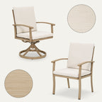 EGEIROS LIFE AluLux 9-teiliges Aluminium-Gartenmöbelset mit 2 drehbaren Esszimmerstühlen, 6 Esszimmerstühlen und waschbaren Kissen