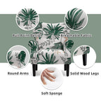 Erommy Moderner Akzentstuhl, Hochlehner-Sessel, gepolstertes Stoffsofa mit Knöpfen und Holzbeinen für das Wohnzimmer