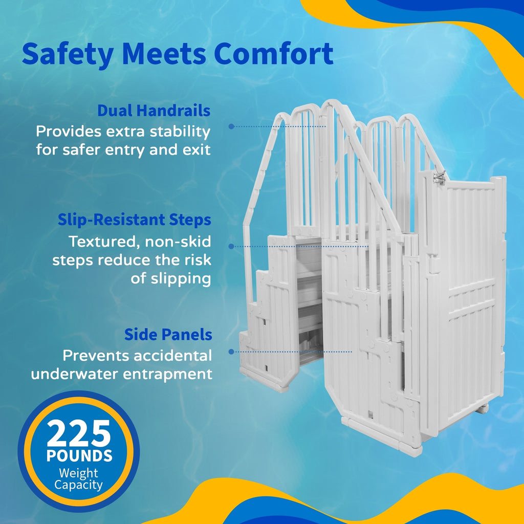 Einfaches Pool-Einstiegssystem mit Tür – 82,5 cm B x 209,9 cm T x 205,9 cm H