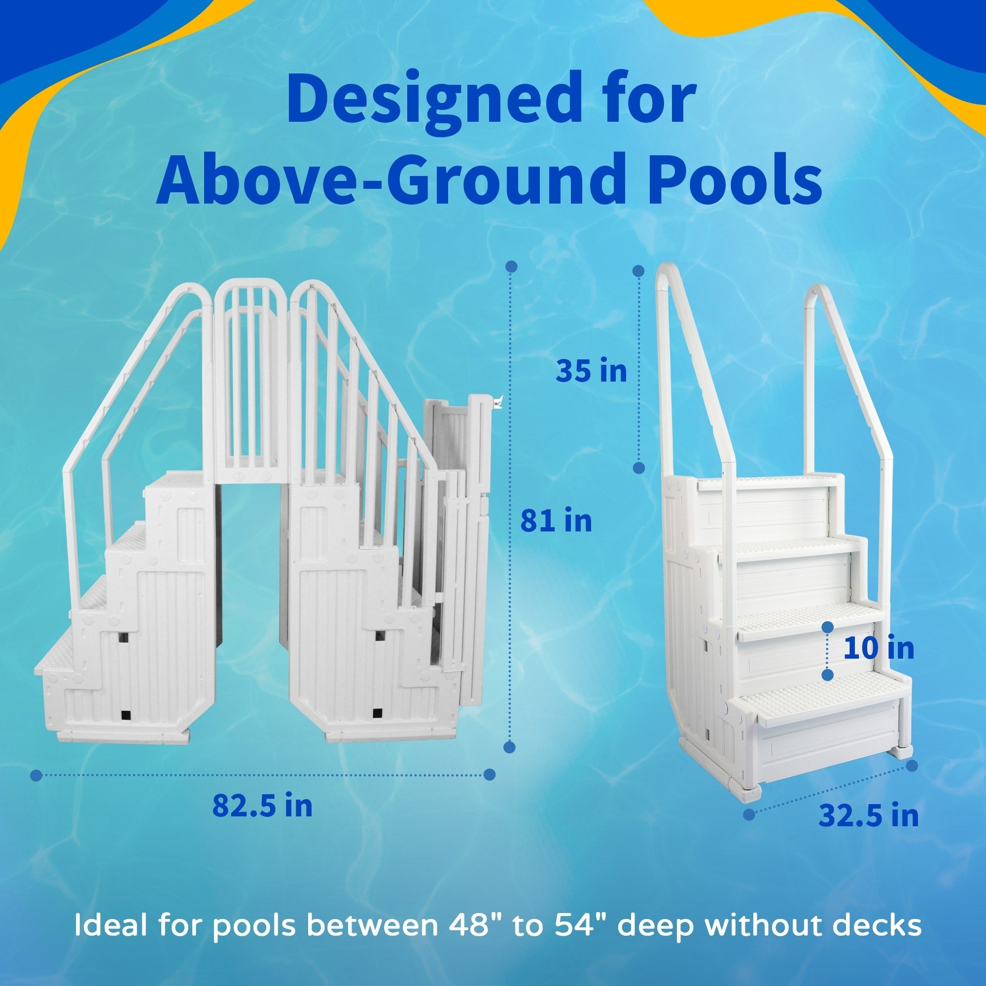 Einfaches Pool-Einstiegssystem mit Tür – 82,5 cm B x 209,9 cm T x 205,9 cm H