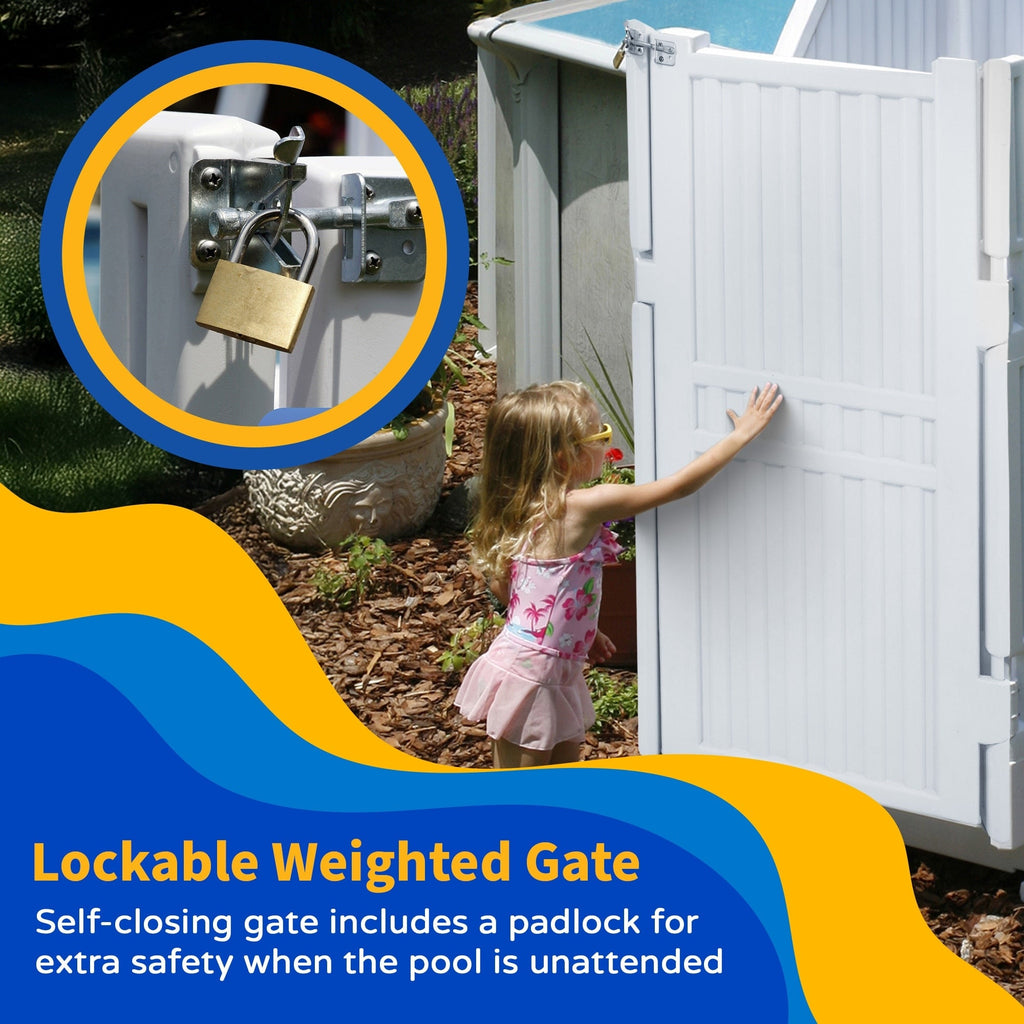 Einfaches Pool-Einstiegssystem mit Tür – 82,5 cm B x 209,9 cm T x 205,9 cm H