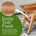 EcoDecors, Bank, Duschhocker, Duschsitz, Duschstuhl für die Dusche, kleine Bank, Teak-Duschbank, Duschfußstütze