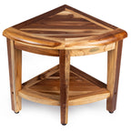 EcoDecors, Snazzy Corner, Teak-Duschbank, Teak-Duschhocker, Eckduschhocker, Teak-Eckduschbank mit Ablage