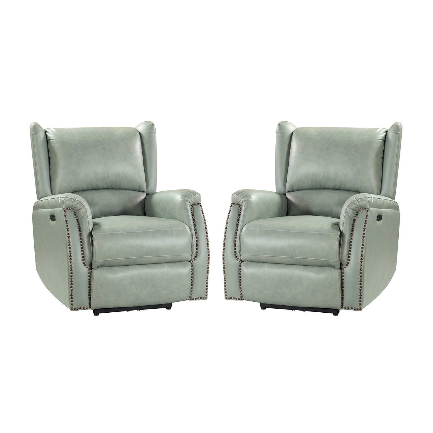 Eduardo Echtleder-Sessel mit elektrischer Verstellung und USB-Anschluss, 2er-Set