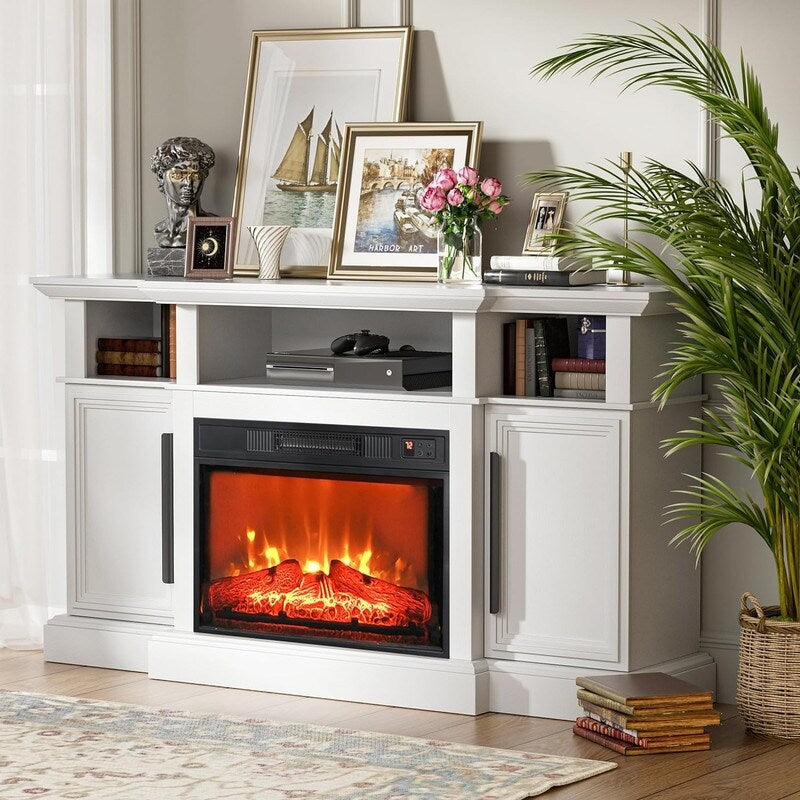 Elektrischer Kamineinsatz mit einstellbarer Heizleistung, Helligkeit, Timer und Überhitzungsschutz, 1400 W, CSA-gelistet