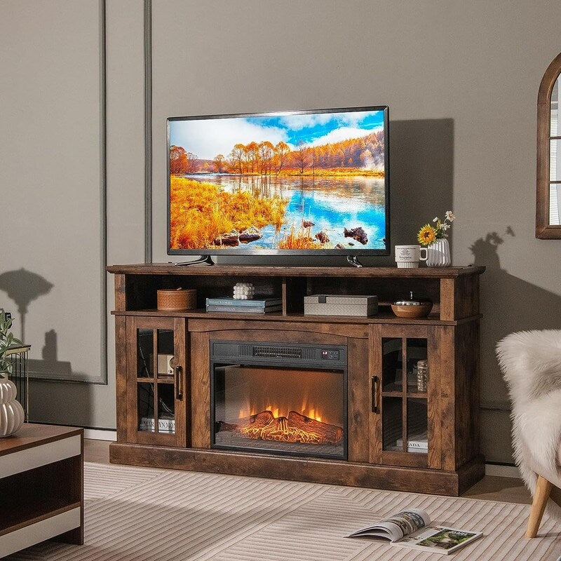 Elektrischer Kamineinsatz mit einstellbarer Heizleistung, Helligkeit, Timer und Überhitzungsschutz, 1400 W, CSA-gelistet