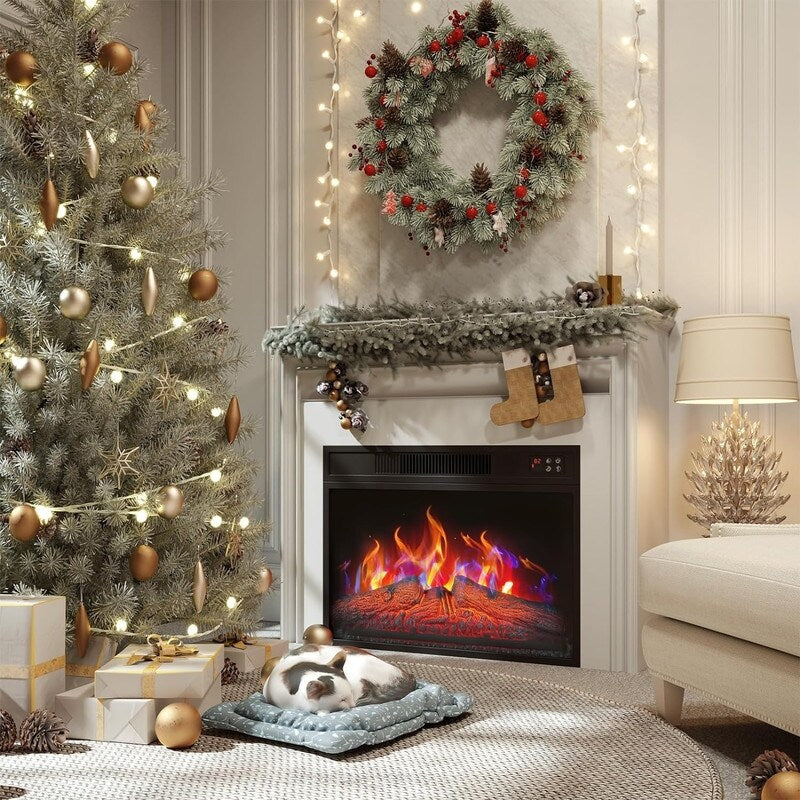 Elektrischer Kamineinsatz mit einstellbarer Heizleistung, Helligkeit, Timer und Überhitzungsschutz, 1400 W, CSA-gelistet