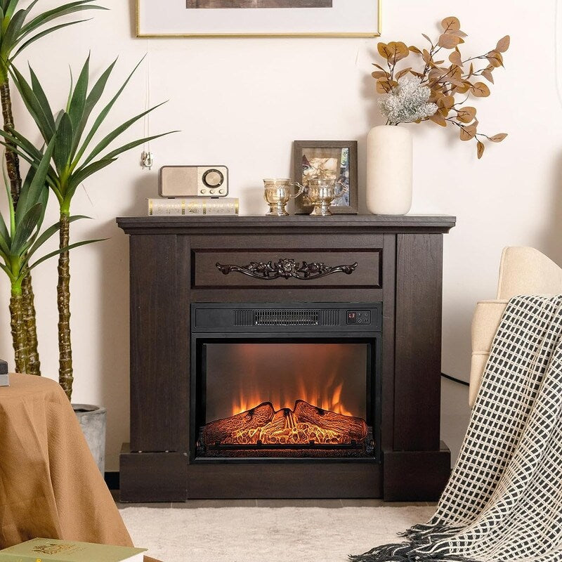 Elektrischer Kamineinsatz mit einstellbarer Heizleistung, Helligkeit, Timer und Überhitzungsschutz, 1400 W, CSA-gelistet