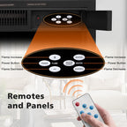 Elektrischer Kamin mit Holzverkleidung, Feuerraum, Fernbedienung