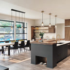 Elisie Pendelleuchte im Mid-Century-Modern-Stil, 1-flammig, Wasserfallform, gehämmertes Glas, Kuppel, Kücheninselbeleuchtung, Esszimmer