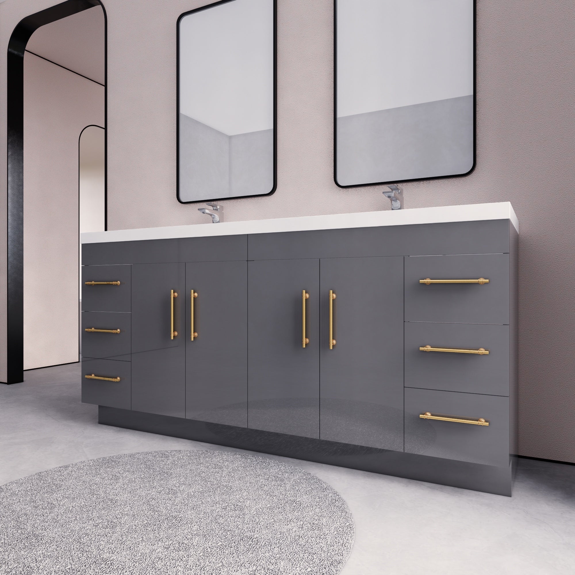 Eliza 72'' freistehender Waschtisch mit Doppelwaschbecken