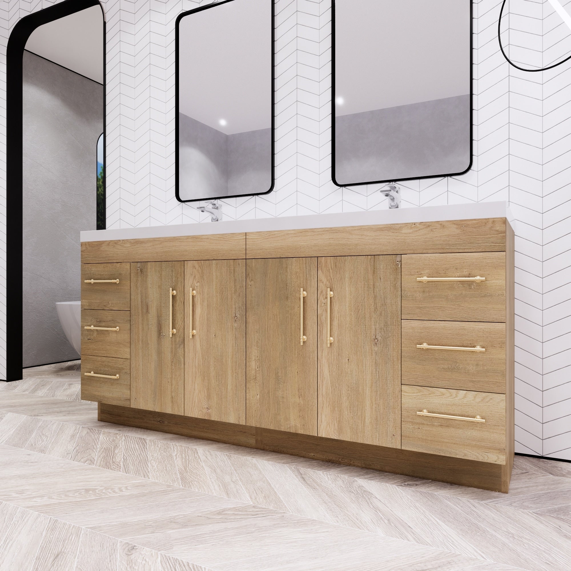 Eliza 72'' freistehender Waschtisch mit Doppelwaschbecken