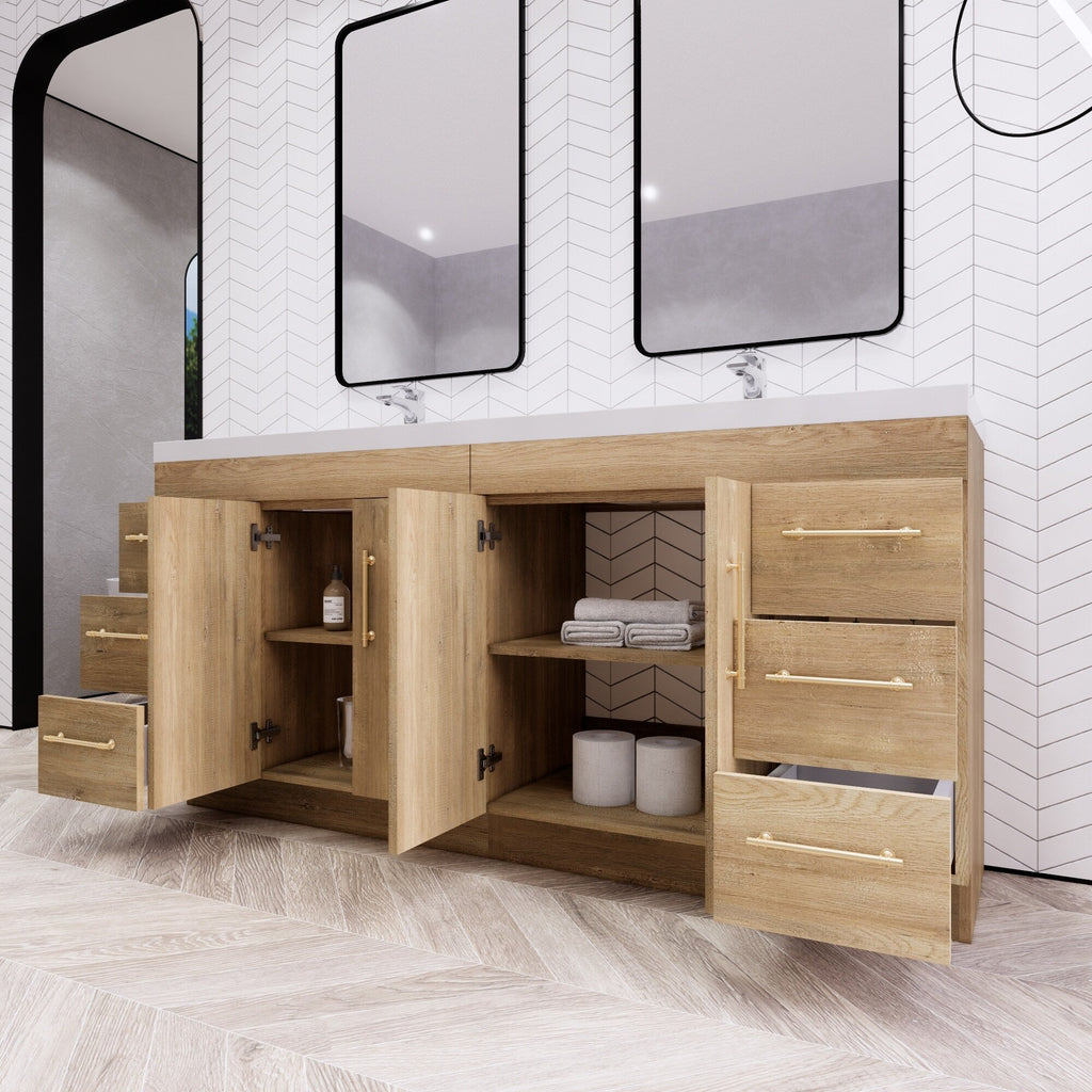 Eliza 72'' freistehender Waschtisch mit Doppelwaschbecken