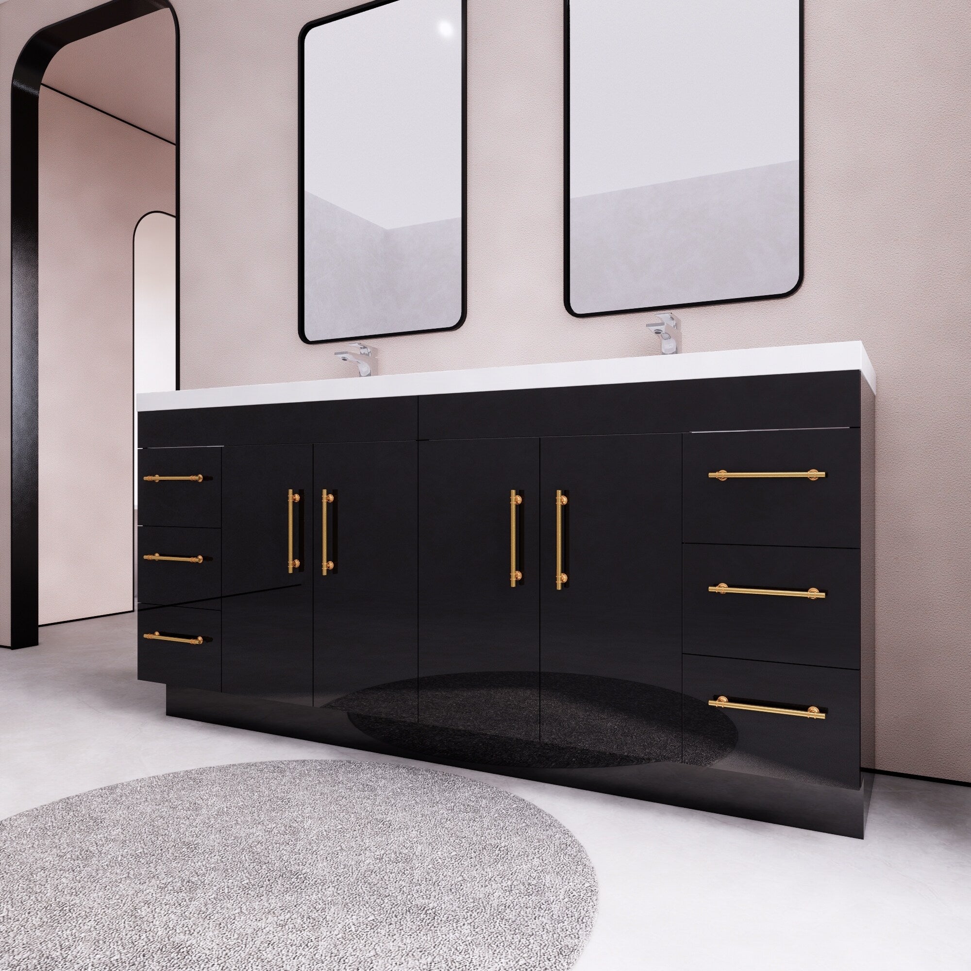 Eliza 72'' freistehender Waschtisch mit Doppelwaschbecken