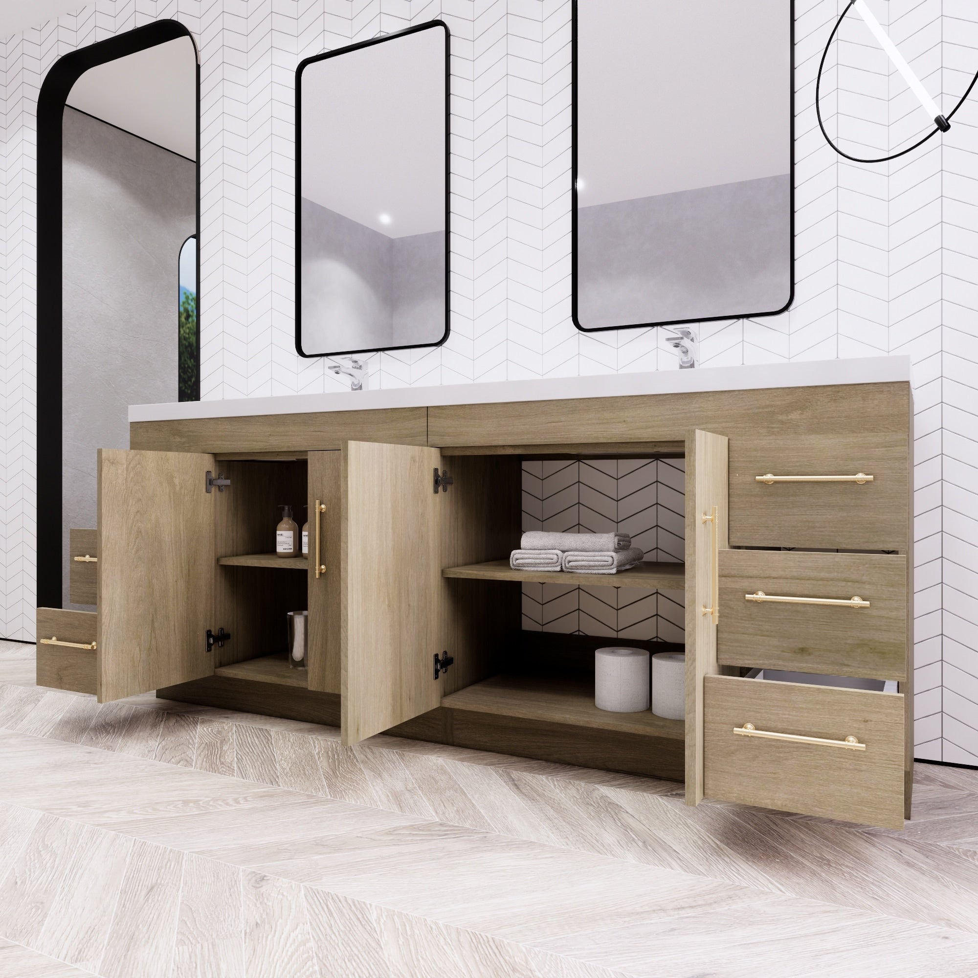 Eliza 72'' freistehender Waschtisch mit Doppelwaschbecken