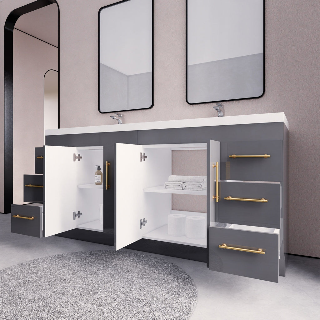 Eliza 72'' freistehender Waschtisch mit Doppelwaschbecken