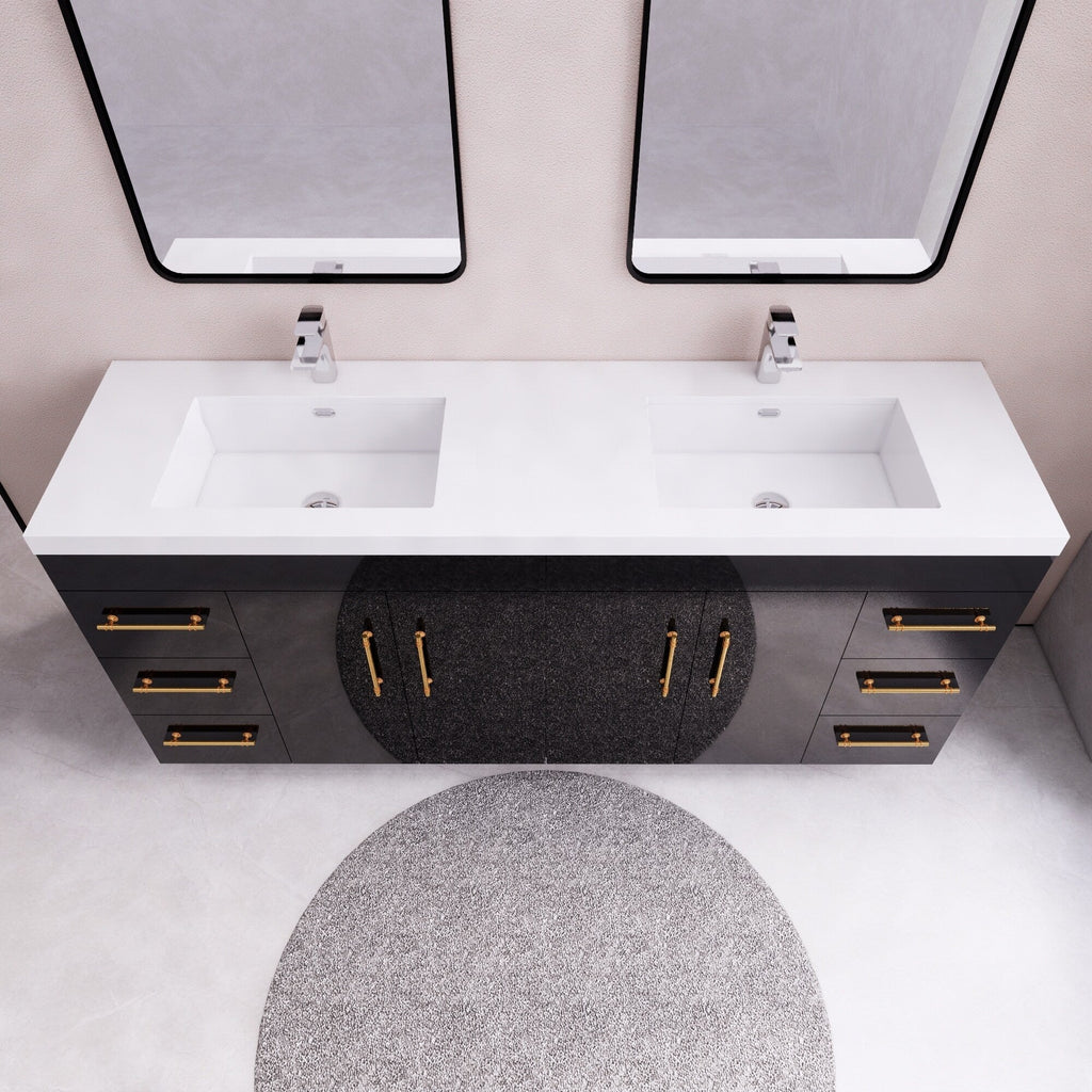 Eliza 72'' freistehender Waschtisch mit Doppelwaschbecken