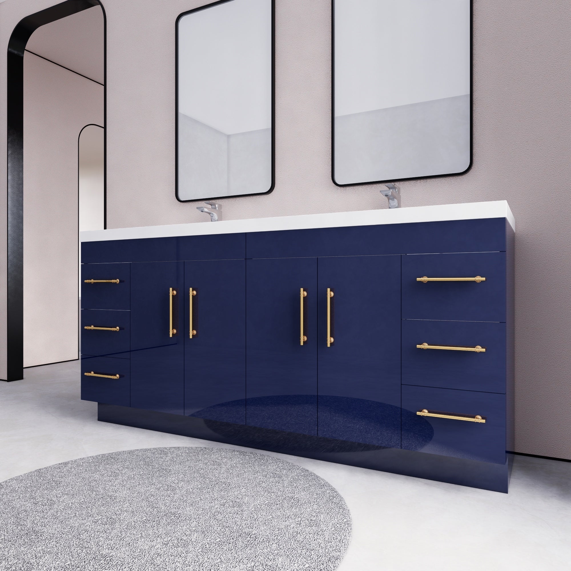 Eliza 72'' freistehender Waschtisch mit Doppelwaschbecken